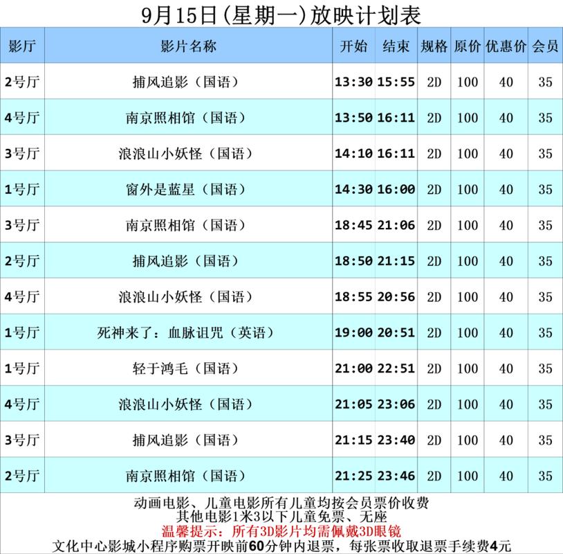 今日热映电影时间表（2025最新排片/场次查询/全网票价对比）